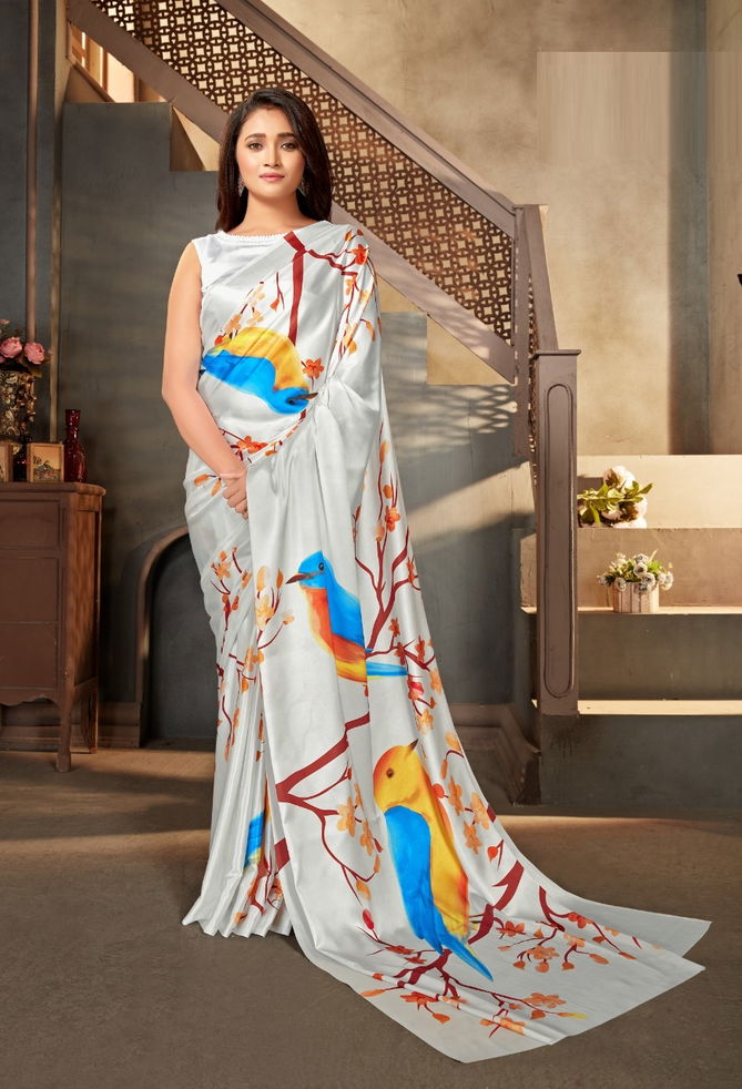 Maira 4300 Series New Exclusive Wear Designer Satin Crepe Saree Collection
